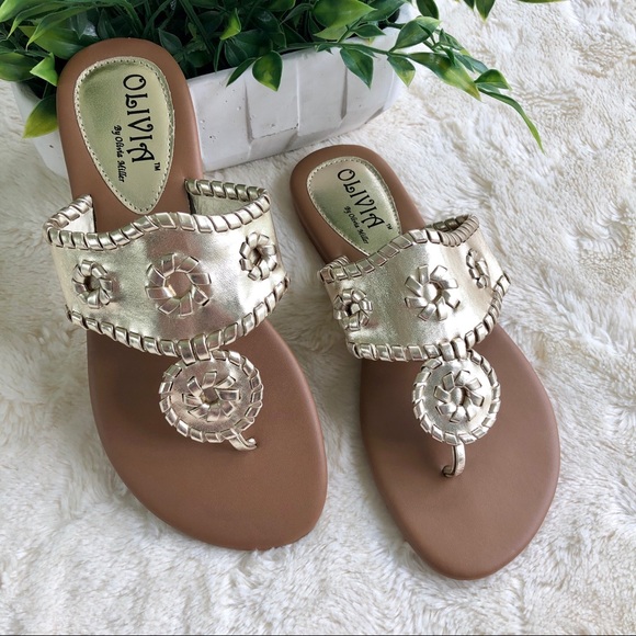 Olivia Miller Shoes - Olivia Miller gold Sandals-jack roger style 7